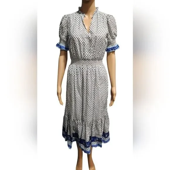 sachin and babi light blue dress Summer Denim Dress for Women - Casual, Fashionable, and Comfortable with Short Sleeves, Loose Fit, Slit Detail, Long Jeans
